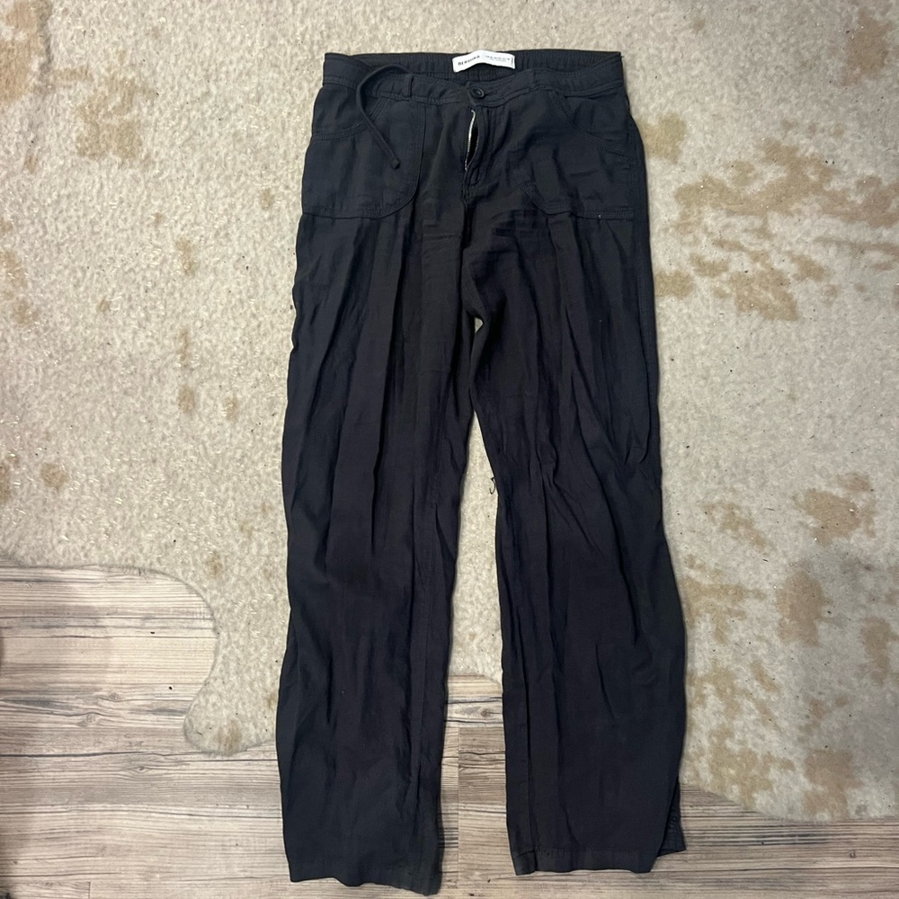 Bershka Black Linen Pants